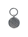 Porte-clef métal argenté Fleur de vie 2