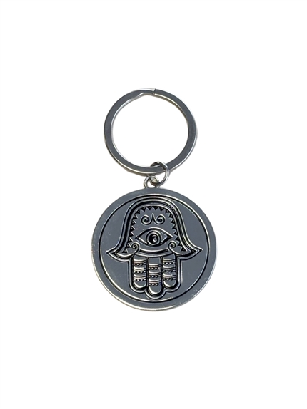 Porte-clef métal argenté Main de Fatma 2