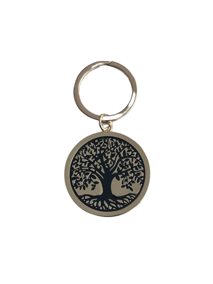 Porte-clef métal doré Arbre de vie 2