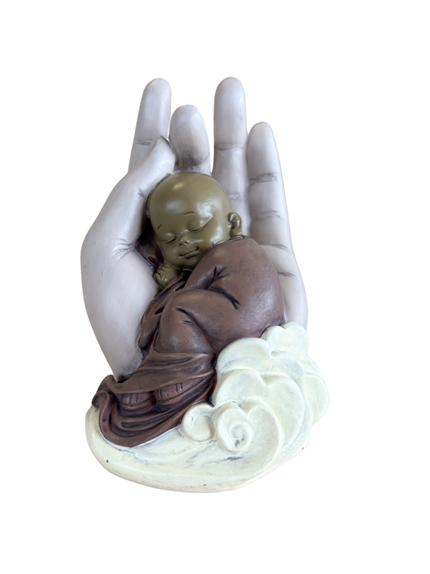 Statuette Moine Shuni Mudra 16,5 cm en Résine - Rouge 2