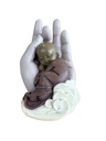 Statuette Moine Shuni Mudra 16,5 cm en Résine - Rouge 2