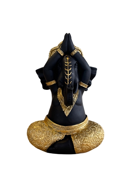 Statuette Ganesh Yoga 16,7 cm en Résine - Doré 2