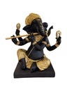 Statuette Ganesh avec Bansuri 23 cm en Résine - Doré 2