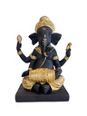 Statuette Ganesh avec Dholak 24,5 cm en Résine - Doré 2