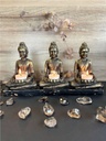 Trio porte-bougies Bouddha Assis 38 cm en Résine 2