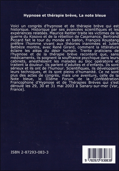 La Note bleue - Hypnose et thérapie brève 2