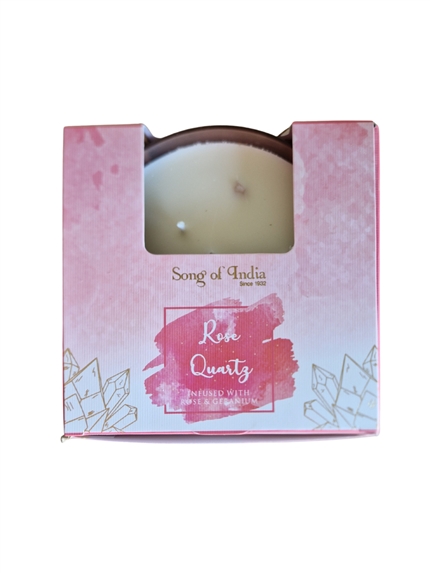 Bougie parfumée Pierres de Guérison Quartz rose 200 g - 3 mèches 2