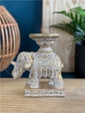 Porte-bougie Eléphant Trompe en bas 11,3 cm - Résine - Doré 2