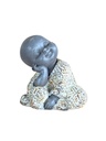 Statuette Moine Souriant 7 cm - Résine - Gris 2