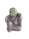 Statuette Moine de la Sagesse - N'entends pas - 10 cm - Résine - Rouge 2
