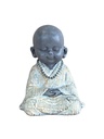 Statuette Moine Méditatif 10 cm - Résine - Gris 2