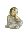 Statuette Moine de la Sagesse - Ne parle pas - 9 cm - Résine - Doré 2