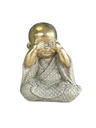 Statuette Moine de la Sagesse - Ne vois pas - 10 cm - Résine - Doré 2