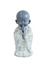 Statuette Moine en Prière 13 cm - Résine - Gris 2