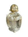 Porte-bougie Moine en Lotus 12,5 cm - Résine - Doré 4