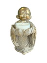 Porte-bougie Moine en Lotus 12,5 cm - Résine - Doré 5