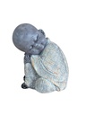 Statuette Moine Dormeur 12 cm - Résine - Gris 2