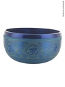 Bol Chantant Tibétain Aluminium Bleu Om env 25 cm 2
