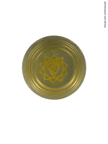 Bol Chantant Tibétain Aluminium Vert Bouddha env 14 cm 4