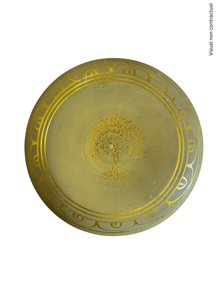 Bol Chantant Tibétain Aluminium Vert Bouddha env 20 cm 4