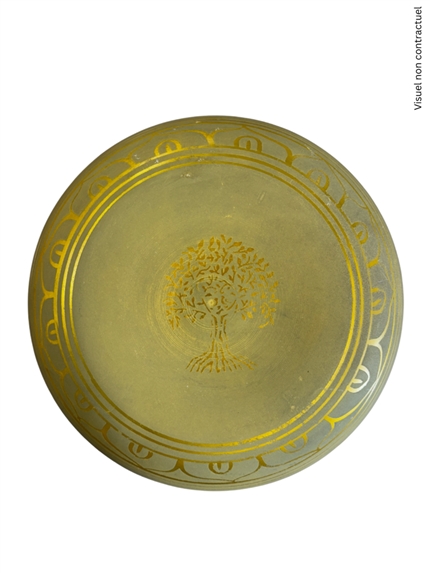 Bol Chantant Tibétain Aluminium Vert Bouddha env 25 cm 4