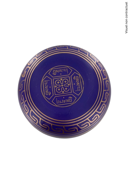 Bol Chantant Tibétain Aluminium Violet Om Katora env 20 cm 4