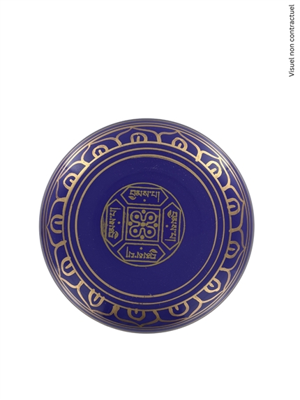 Bol Chantant Tibétain Aluminium Violet Bouddha Katora env 22 cm 4