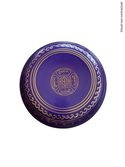 Bol Chantant Tibétain Aluminium Violet Bouddha Katora env 30 cm 4