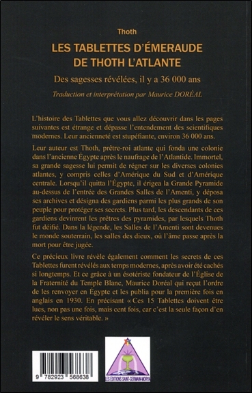 Les tablettes d'émeraude de Thoth l'Atlante - Des sagesses révélées il y a 36000 ans 2
