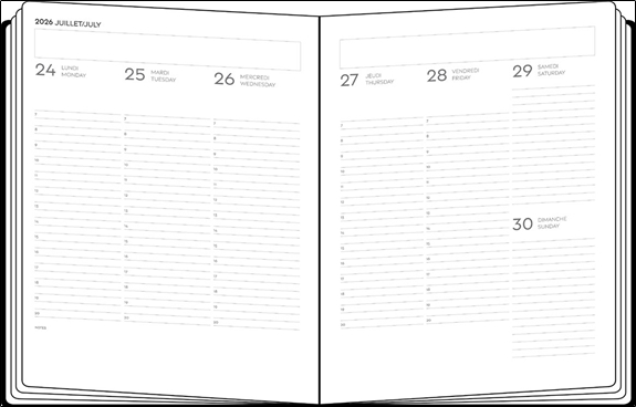 Agenda Mémo FB Bleu 2026 2