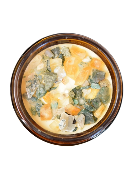 Bougie lithothérapie parfumée Abondance étoilée 4