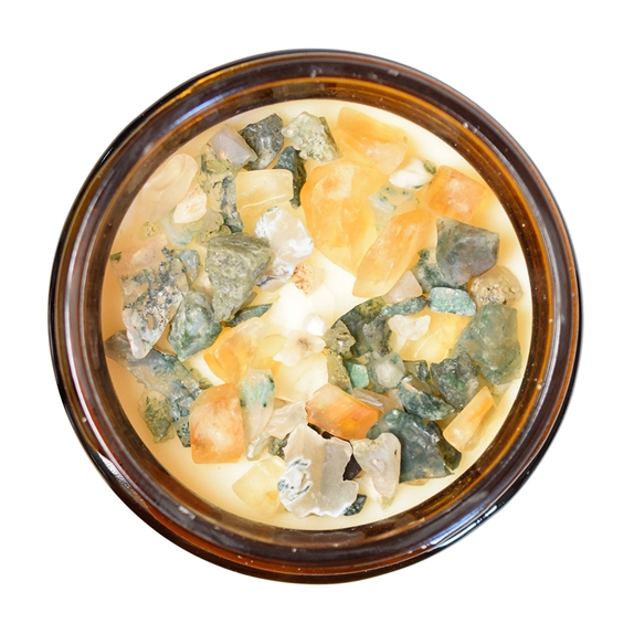 Bougie lithothérapie parfumée Abondance étoilée 9