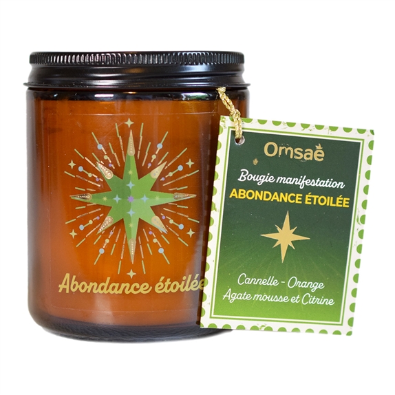 Bougie lithothérapie parfumée Abondance étoilée 10