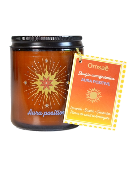 Bougie lithothérapie parfumée Aura positive 5