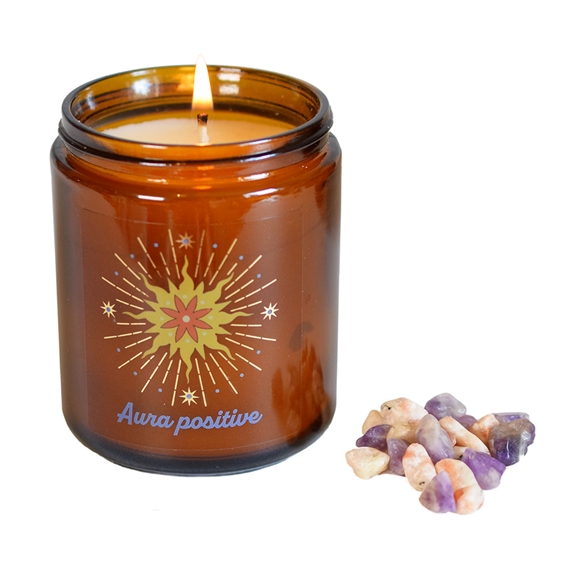 Bougie lithothérapie parfumée Aura positive 8