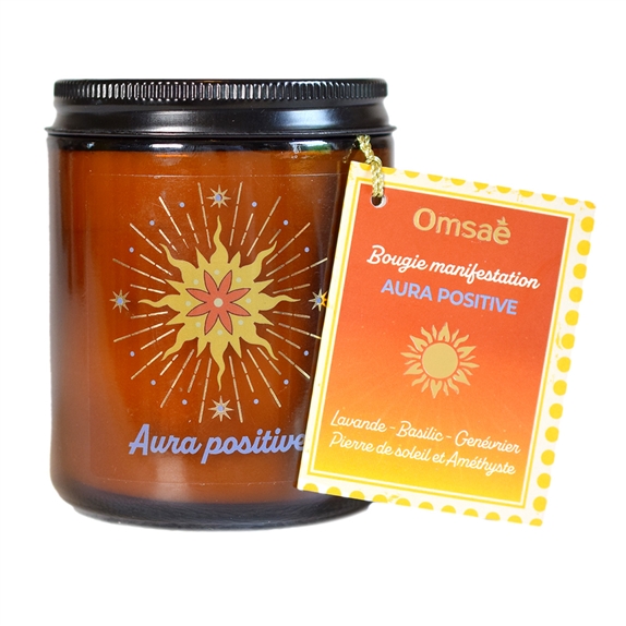 Bougie lithothérapie parfumée Aura positive 10