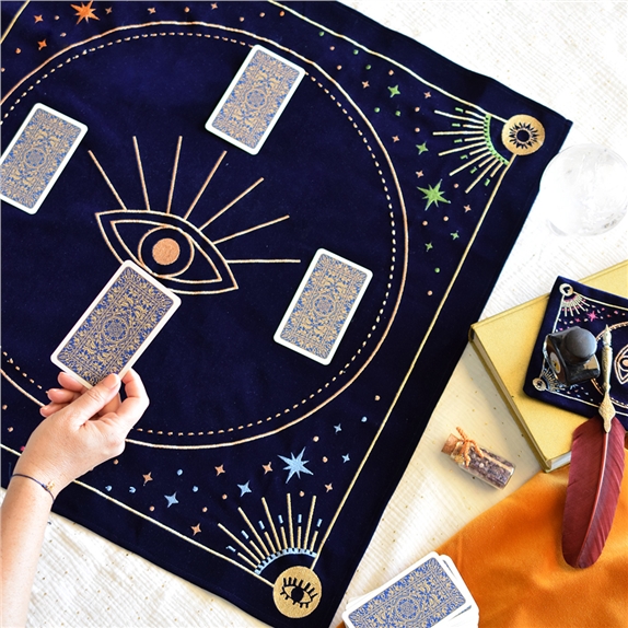 Nappe de divination bleue Message à l'univers 5