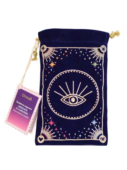 Bourse pour cartes de Tarot Bleue Message à l'univers 4