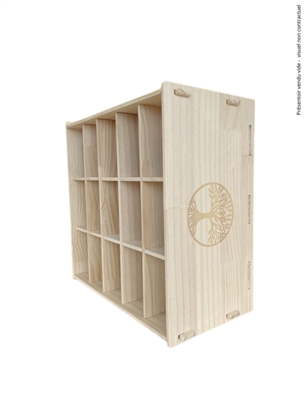 Présentoir bois 15 cases pour bougies 3