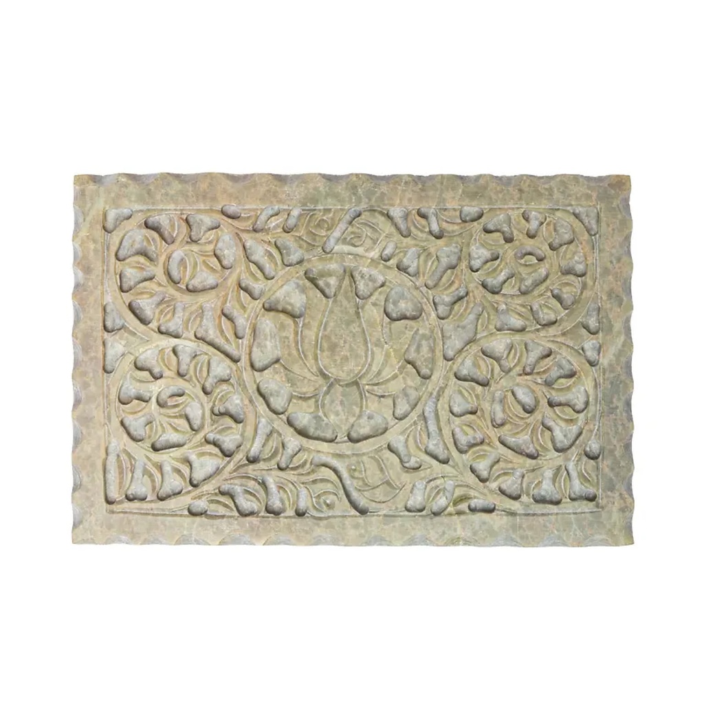 Boîte tarot ou à bijoux Lotus stéatite -- 15x10 cm 1