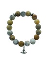 Bracelet Agate Crazy Lace Perles rondes 10 mm Breloque Yoga Lotus 1