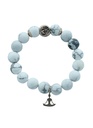 Bracelet Magnésite Perles rondes 10 mm Breloque Yoga Lotus 1