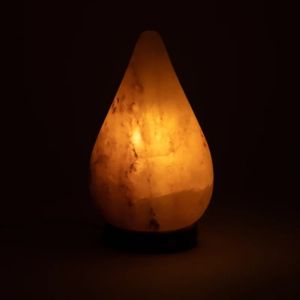 Lampe en cristal de sel forme de goutte avec câble et LED -- ±2000 g 1