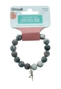 Bracelet Jaspe Rose Zébré Perles rondes 10 mm Breloque Yoga Arbre 2
