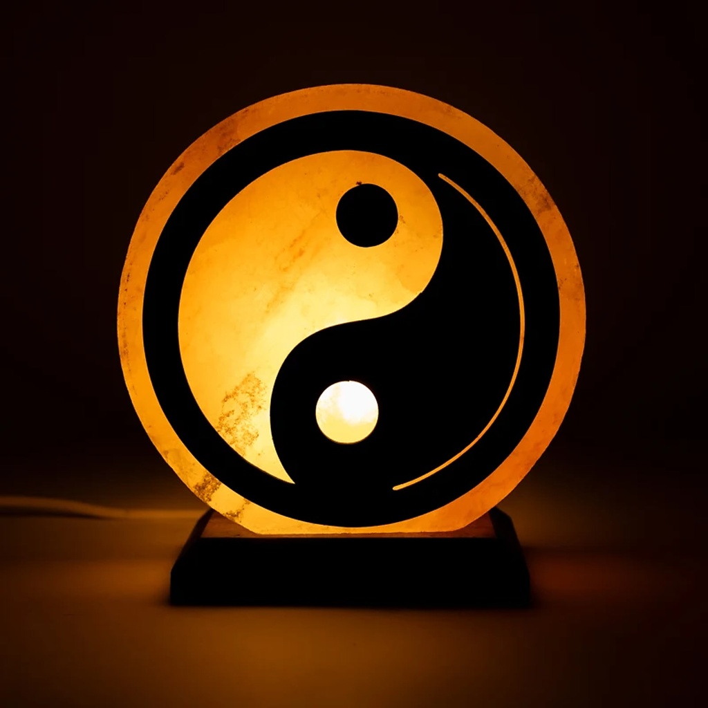 Lampe en sel Yin Yang avec câble et ampoule -- ±22x19x10 cm 0