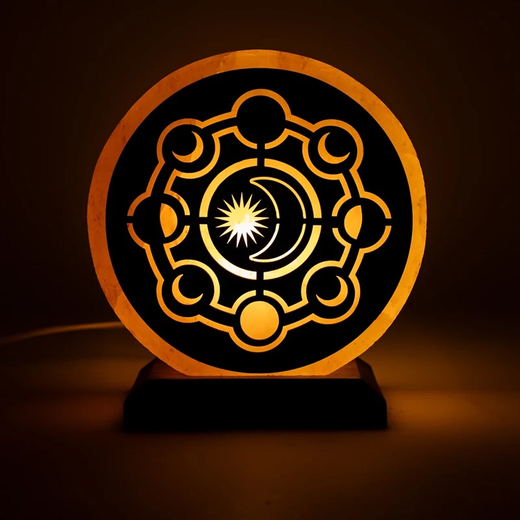 Lampe en sel phases de la lune avec câble et ampoule -- ±22x19x10 cm 0