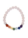 Bracelet 7 Chakras Quartz rose Perles rondes 8 mm 1