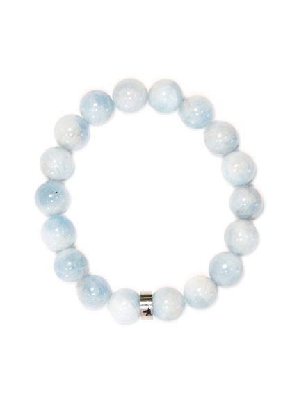 Bracelet Aigue-Marine Perles rondes 10 mm 1