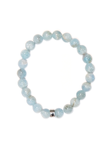 Bracelet Aigue-Marine Perles rondes 8 mm 1