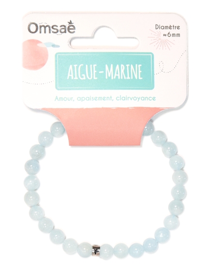 Bracelet Aigue-Marine Perles rondes 6 mm 2
